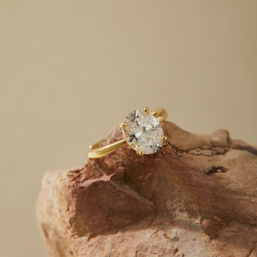 Sterling Silver 1 ct Oval CZ Solitaire Ring 1ct Adjustable Band Museori - Picture 5 of 13
